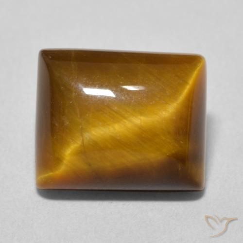 6.18ct Натуральный Medium Light-Brown Тигриный Глаз, Огранка Багет, Непрозрачный