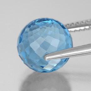 Натуральный синий топаз 7,53 карата сфера / шар, чистота VS