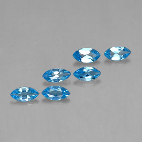 2.63 карата, натуральный Свисс-Блю Топаз, Маркиза, VVS-VS