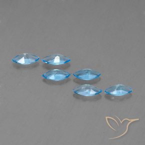 2.57 карата, натуральный Свисс-Блю Топаз, Маркиза, VVS-VS