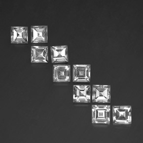 7.77 карата, натуральный Белый Топаз, Квадрат, VVS-VS