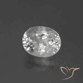 3.38ct Натуральный Белый Топаз, Овал, VVS-VS