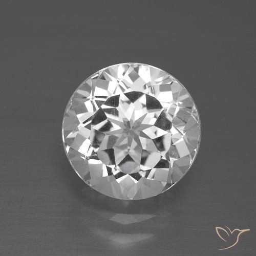 3.40ct Натуральный Ясно Белый Топаз, Круглый, VVS-VS