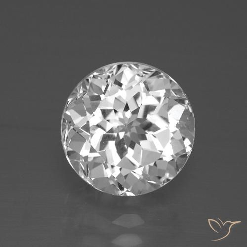 4.14ct Натуральный Ясно Белый Топаз, Круглый, VVS-VS