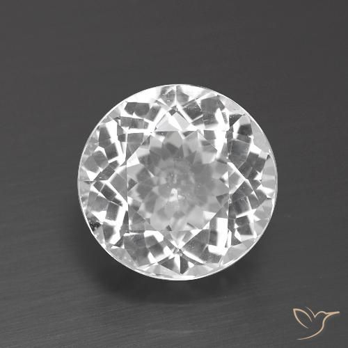 3.41ct Натуральный Ясно Белый Топаз, Круглый, VVS-VS