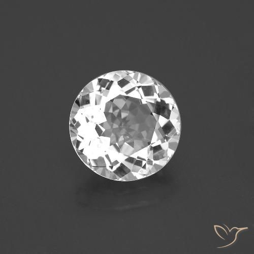 3.51ct Натуральный Белый Топаз, Круглый, VVS-VS