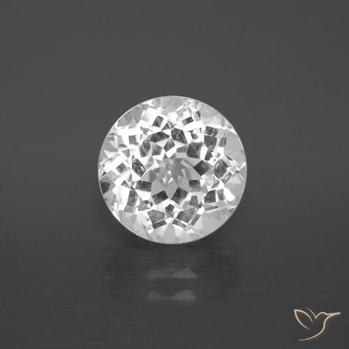 4.43ct Натуральный Ясно Белый Топаз, Круглый, Чистота VS