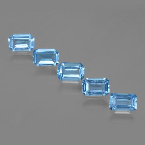 3.09 карата, натуральный Свисс-Блю Топаз, Изумрудная огранка, VVS-VS