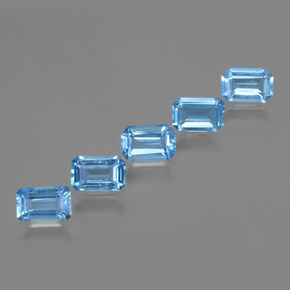 3.09 карата, натуральный Свисс-Блю Топаз, Изумрудная огранка, VVS-VS