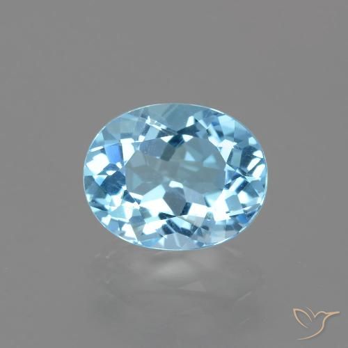 3.20ct Натуральный Небесно Голубой Топаз, Овал, VVS-VS