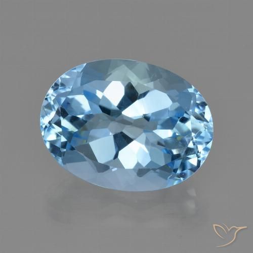 21.58ct Натуральный Небесно Голубой Топаз, Овал, Чистота VVS