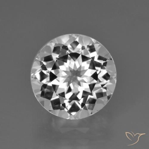 4.33ct Натуральный Ясно Белый Топаз, Круглый, Чистота VS