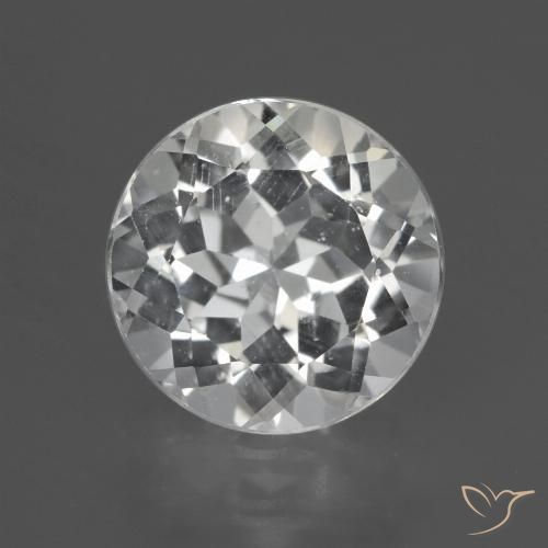 3.66ct Натуральный Ясно Белый Топаз, Круглый, VVS-VS