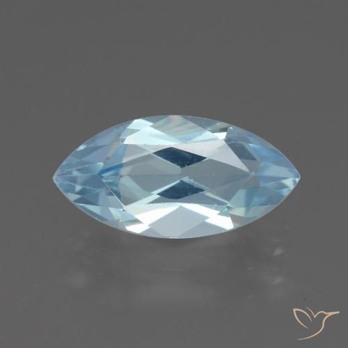 2.22ct Натуральный Небесно Голубой Топаз, Маркиза, VVS-VS
