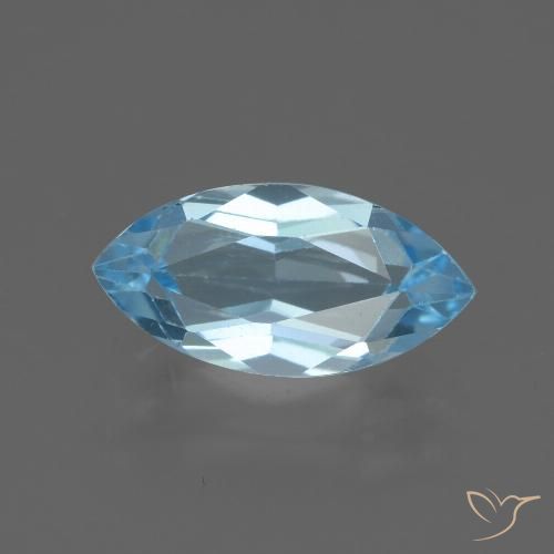 2.52ct Натуральный Небесно Голубой Топаз, Маркиза, Чистота VVS