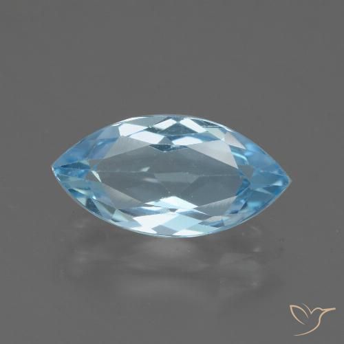 2.35ct Натуральный Небесно Голубой Топаз, Маркиза, VVS-VS