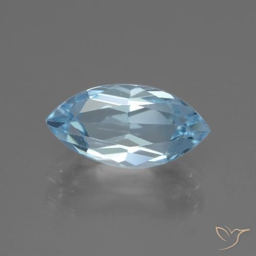 2.56ct Натуральный Небесно Голубой Топаз, Маркиза, Чистота VVS