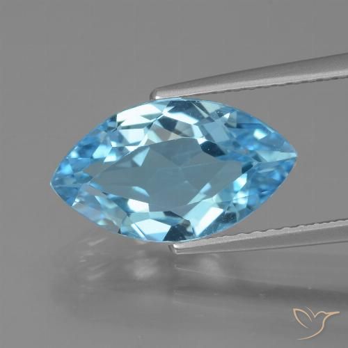 3.80ct Натуральный Небесно Голубой Топаз, Маркиза, Чистота VVS