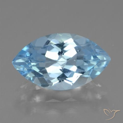 4.11ct Натуральный Небесно Голубой Топаз, Маркиза, VVS-VS