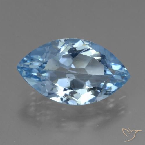 3.87ct Натуральный Небесно Голубой Топаз, Маркиза, VVS-VS