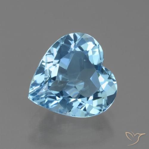 2.73ct Натуральный Небесно Голубой Топаз, Сердце, Чистота VVS