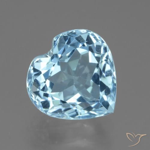 3.23ct Натуральный Свисс-Блю Топаз, Сердце, Чистота VVS