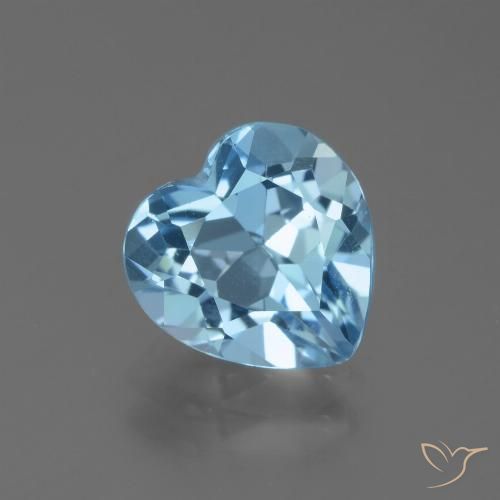 2.86ct Натуральный Небесно Голубой Топаз, Сердце, Чистота VVS