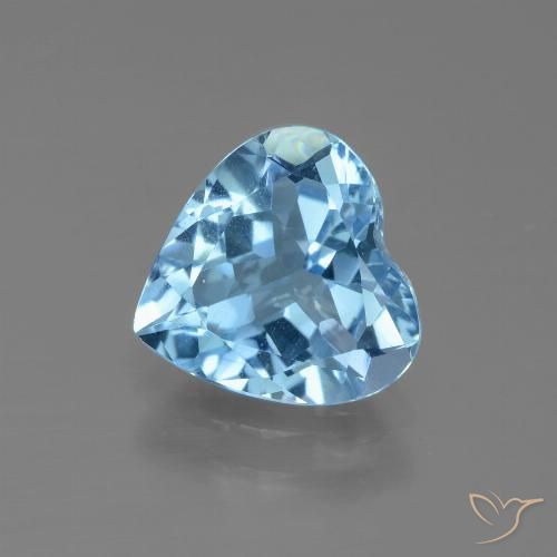 2.73ct Натуральный Небесно Голубой Топаз, Сердце, Чистота VVS