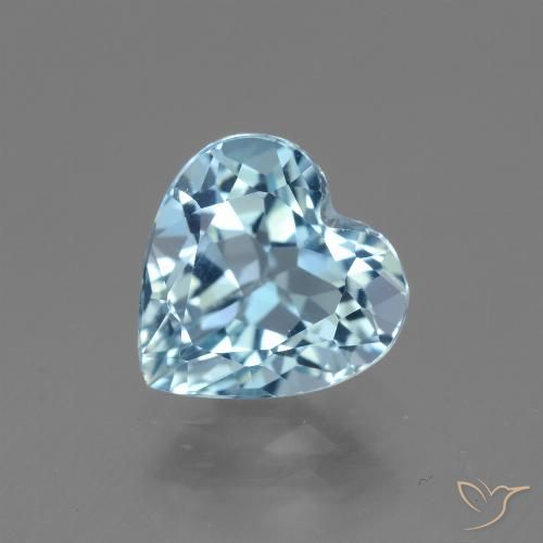 2.83ct Натуральный Небесно Голубой Топаз, Сердце, Чистота VVS