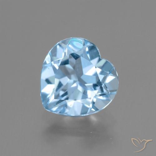 2.90ct Натуральный Небесно Голубой Топаз, Сердце, Чистота VVS