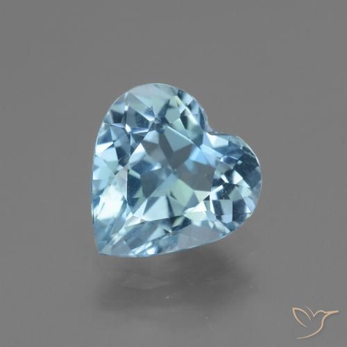 2.91ct Натуральный Небесно Голубой Топаз, Сердце, Чистота VVS