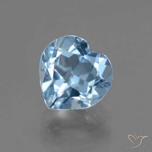 3.03ct Натуральный Небесно Голубой Топаз, Сердце, Чистота VVS