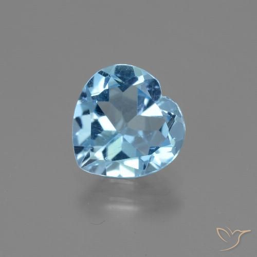 2.84ct Натуральный Небесно Голубой Топаз, Сердце, Чистота VS