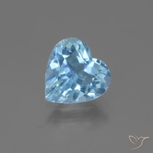 2.63ct Натуральный Небесно Голубой Топаз, Сердце, Чистота VS