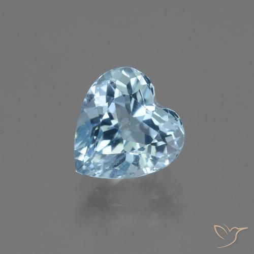 3.18ct Натуральный Небесно Голубой Топаз, Сердце, Чистота VVS