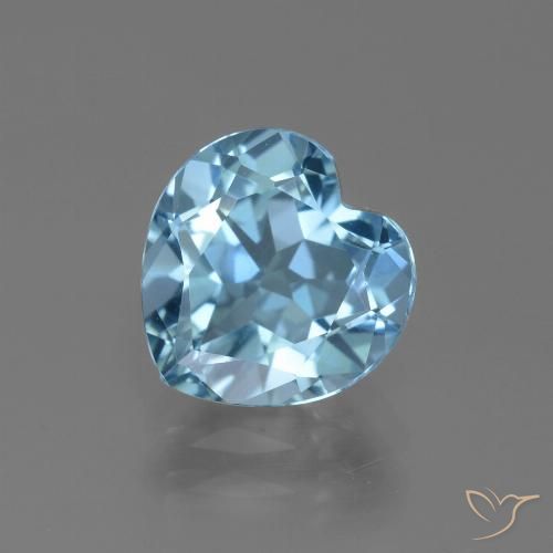 3.11ct Натуральный Небесно Голубой Топаз, Сердце, Чистота VVS