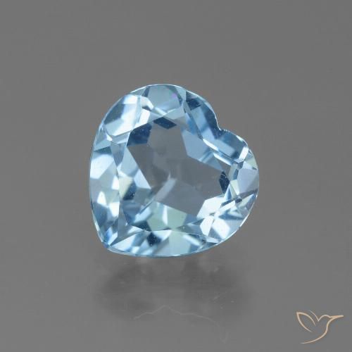 2.72ct Натуральный Небесно Голубой Топаз, Сердце, Чистота VVS