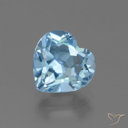 3.08ct Натуральный Небесно Голубой Топаз, Сердце, Чистота VVS