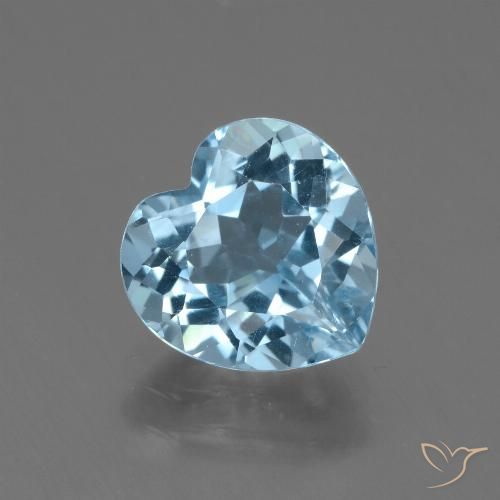 3.11ct Натуральный Свисс-Блю Топаз, Сердце, Чистота VVS