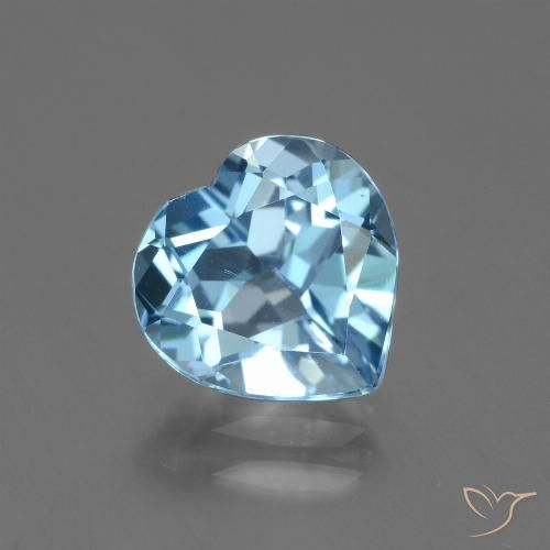 2.71ct Натуральный Небесно Голубой Топаз, Сердце, Чистота VVS