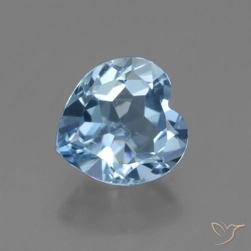 2.92ct Натуральный Небесно Голубой Топаз, Сердце, Чистота VVS