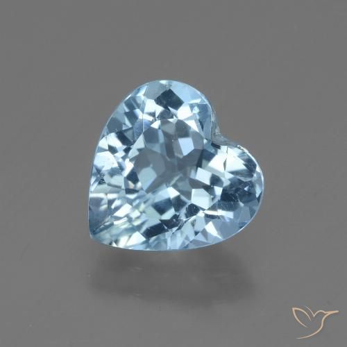 2.66ct Натуральный Небесно Голубой Топаз, Сердце, Чистота VVS