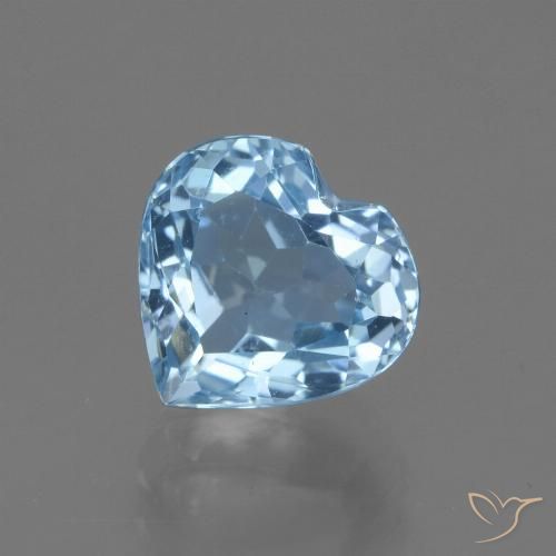 3.28ct Натуральный Свисс-Блю Топаз, Сердце, VVS-VS