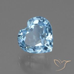3.28 карата, натуральный Свисс-Блю Топаз, Форма сердца, VVS-VS