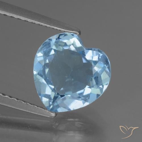 2.70ct Натуральный Свисс-Блю Топаз, Сердце, VVS-VS