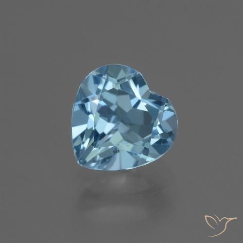 3.14ct Натуральный Свисс-Блю Топаз, Сердце, Чистота VVS