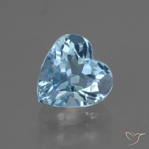 3.15ct Натуральный Небесно Голубой Топаз, Сердце, VVS-VS