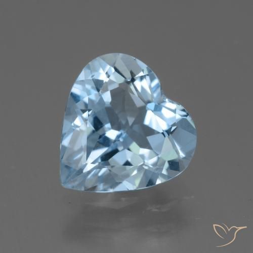 3.49ct Натуральный Небесно Голубой Топаз, Сердце, Чистота VVS