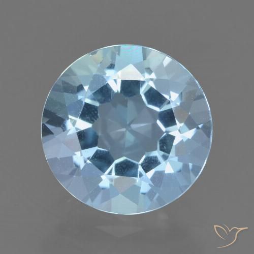 2.40ct Натуральный Небесно Голубой Топаз, Круглый, Чистота VS