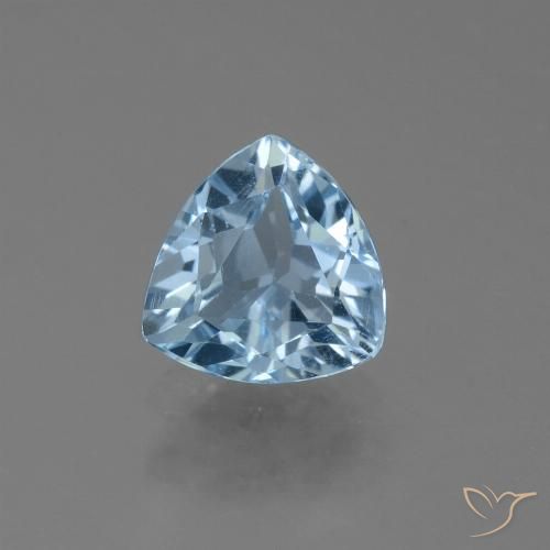 1.32ct Натуральный Небесно Голубой Топаз, Триллион, Чистота VS